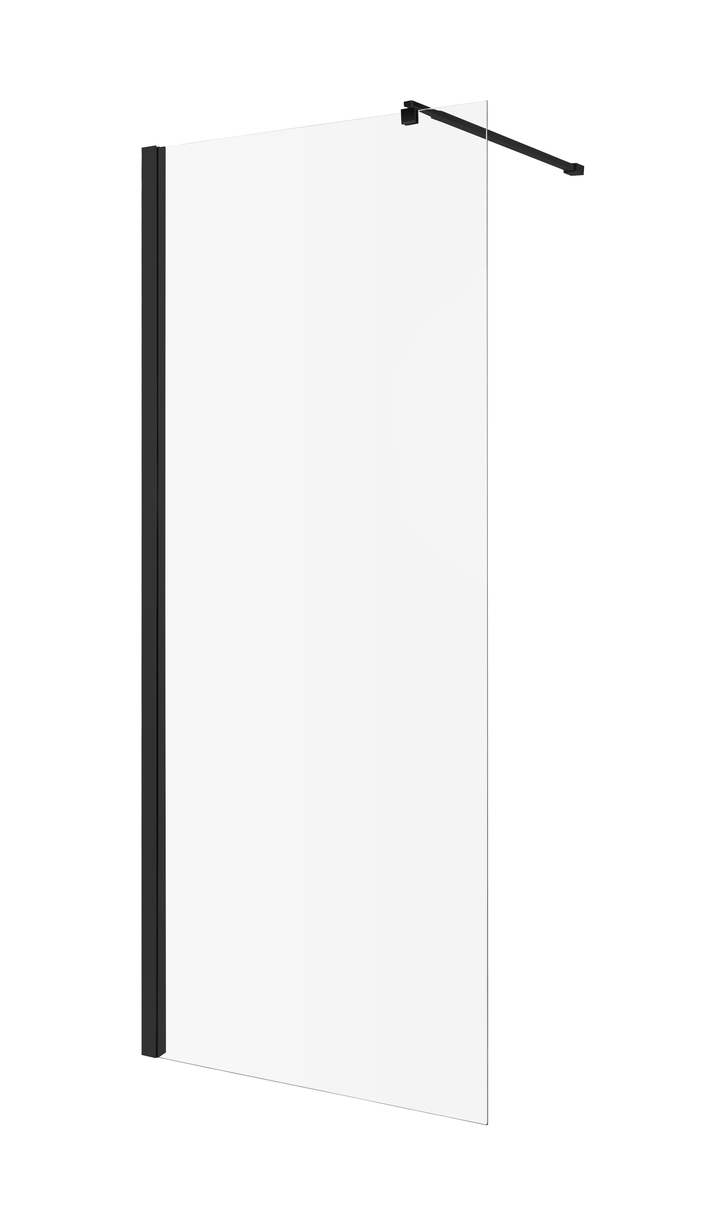 Invena Walk-in ścianka prysznicowa 100 cm czarny/szkło przezroczyste AK-32-104