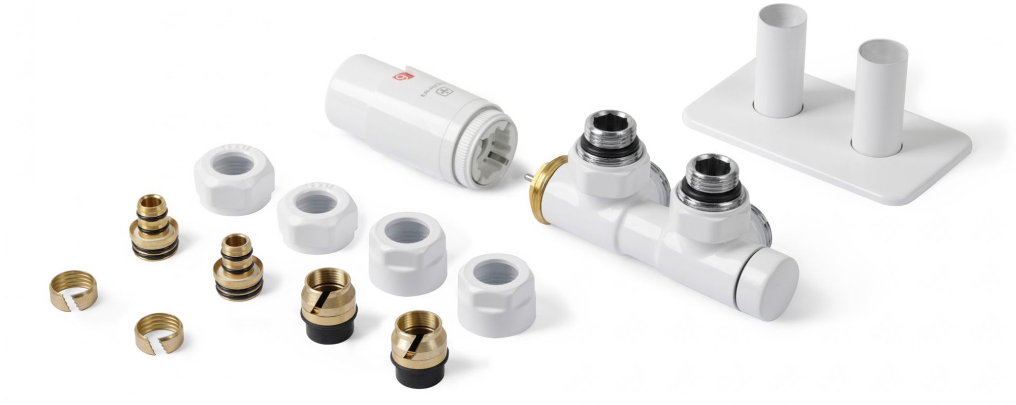 Terma Twins All in One zestaw zintegrowany termostatyczny lewy biały TGETTWINLK916