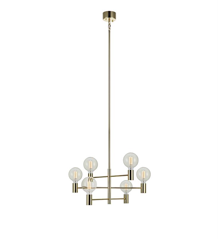 Markslöjd Capital lampa wisząca 6x60W mosiądz 106418