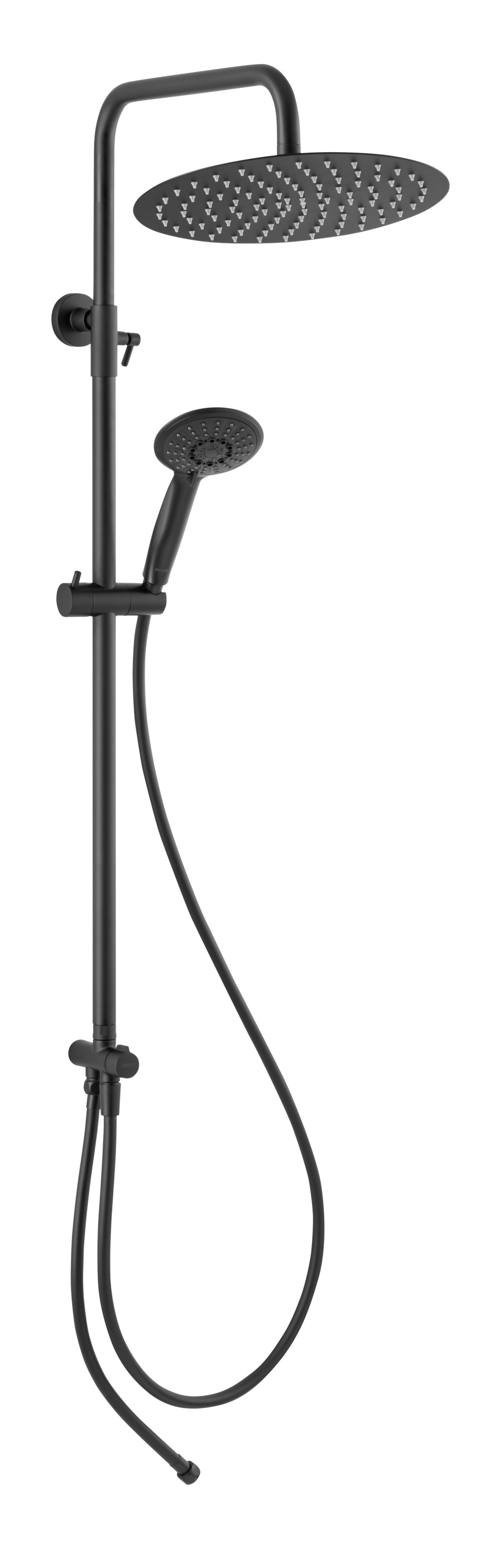 Ferro Wizard Pro zestaw prysznicowy ścienny z deszczownicą czarny mat NP47BL