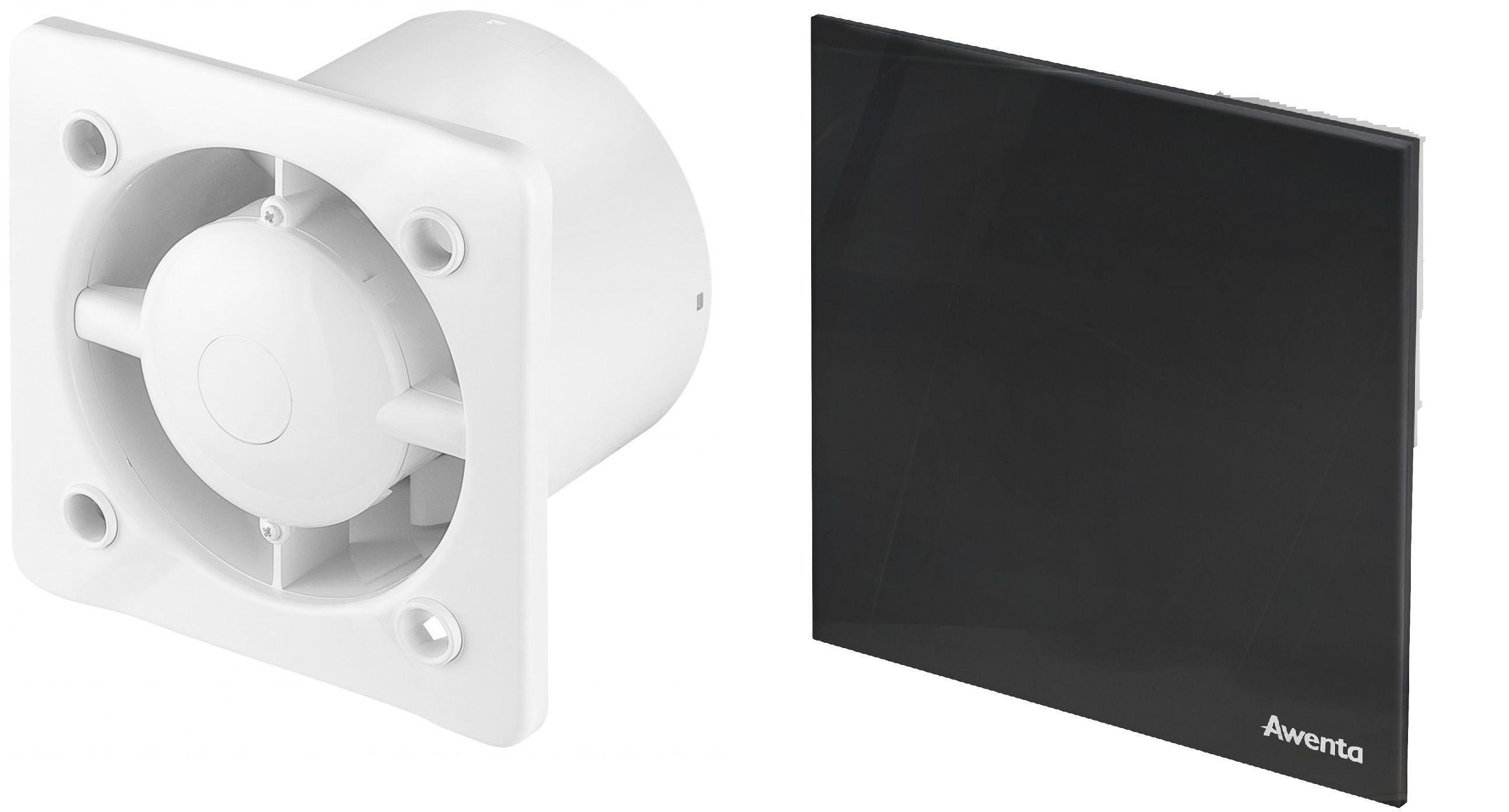 Awenta System+ Silent 100 wentylator ścienno-sufitowy z panelem ozdobnym czarny mat (KWS100, PTCB100M) - Wysyłka w 24h
