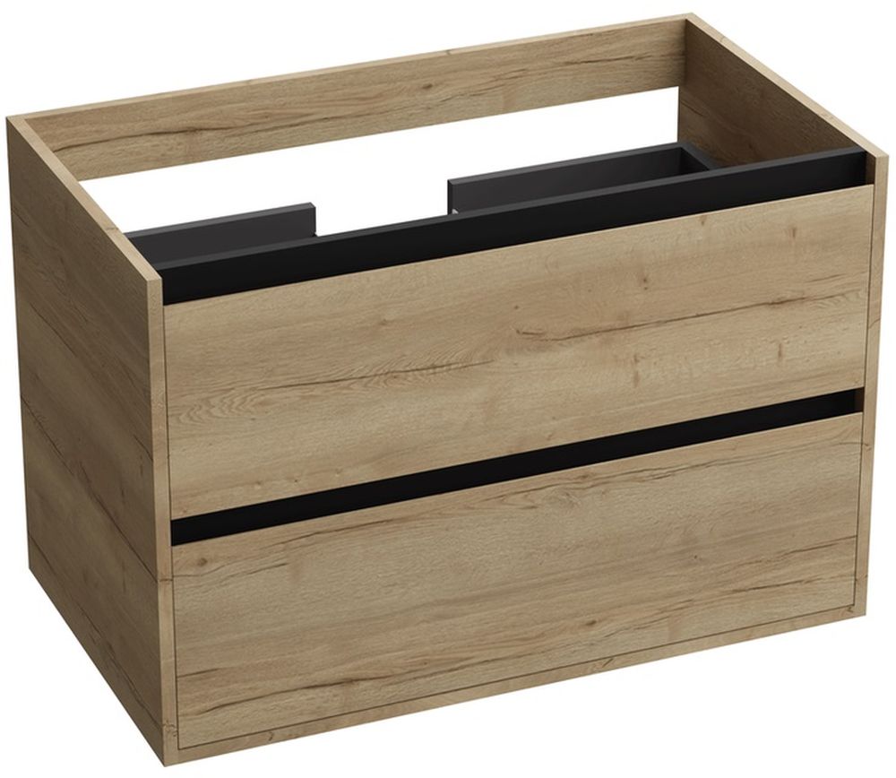 LaVita Minnesota szafka 80 cm podumywalkowa wisząca dąb/czarny - Wysyłka w 24h