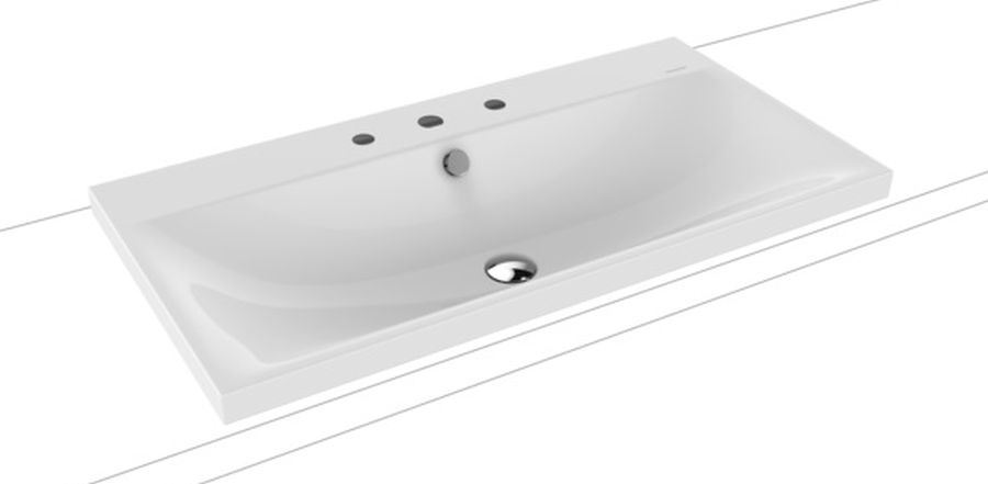 Kaldewei Silenio umywalka 90x46 cm nablatowa prostokątna model 3041 biała 904006033001