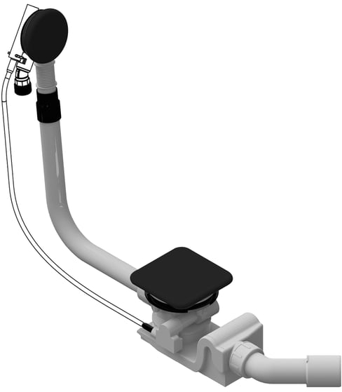 Kaldewei Conoduo syfon do wanny model KA 4081 z napełnianiem przez przelew czarny mat 687772020676