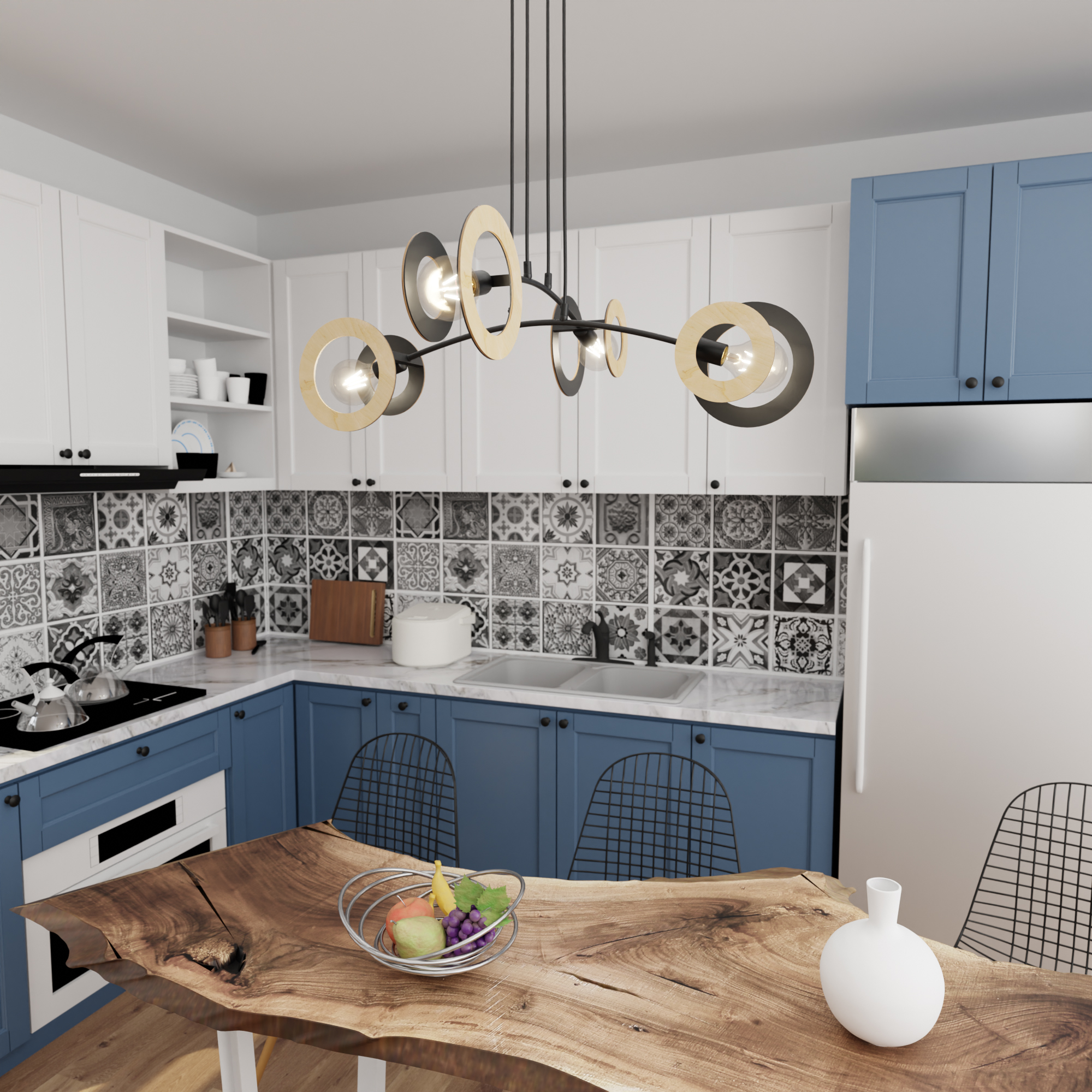 Emibig Skiva lampa wisząca 4x15 W czarna 1409/4