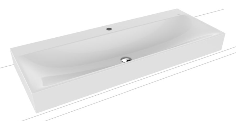 Kaldewei Silenio umywalka 120x46 cm nablatowa prostokątna model 3049 biała 906406303001