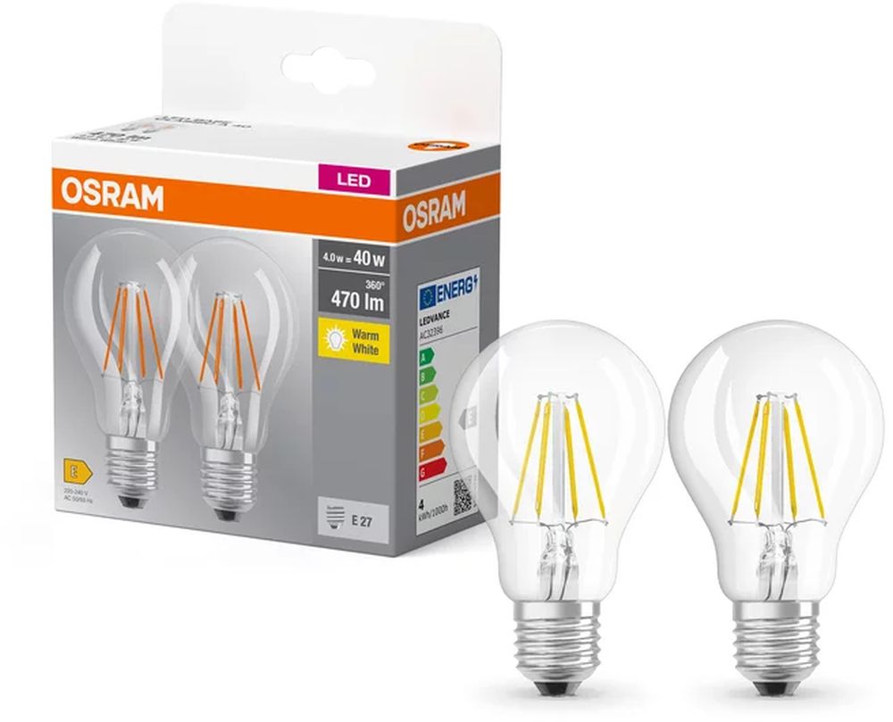 Osram LED Lamps żarówki LED Multipack 2x4 W 2700 K E27
