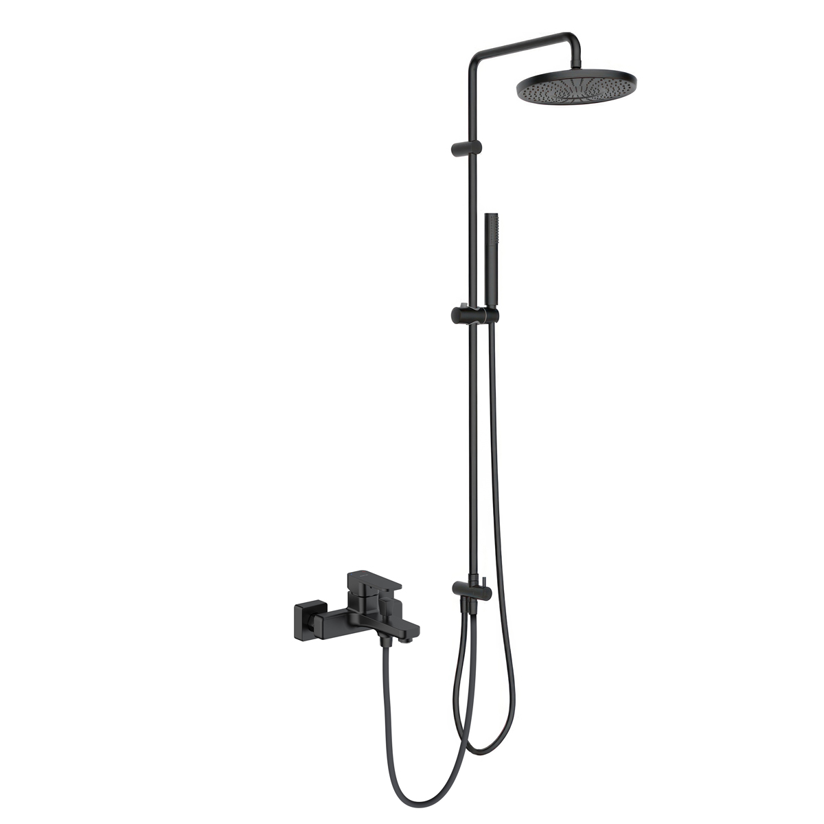 Oltens Hadsel zestaw prysznicowy z baterią wannowo-prysznicową ścienną czarny mat 36054300 - Wysyłka w 24h