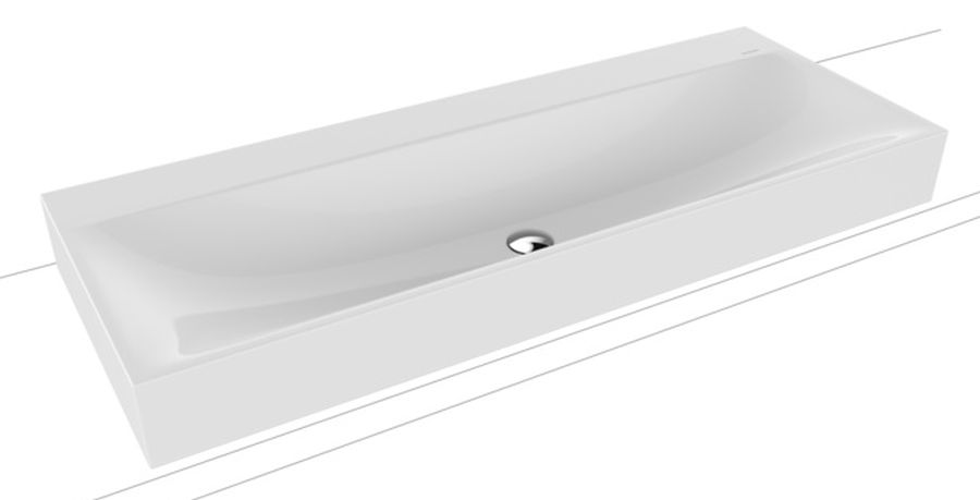 Kaldewei Silenio umywalka 120x46 cm nablatowa prostokątna model 3049-D biała 906406313001