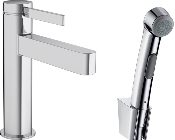 Hansgrohe Finoris bateria umywalkowa stojąca z słuchawką typu bidetta EcoSmart chrom 76210000