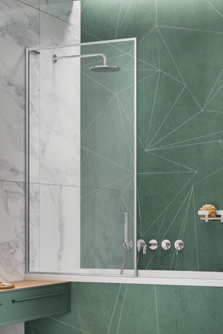 Radaway Modo F SL PNJ II parawan nawannowy 90 cm 1-częściowy chrom połysk/szkło przezroczyste 10406090-01-01L