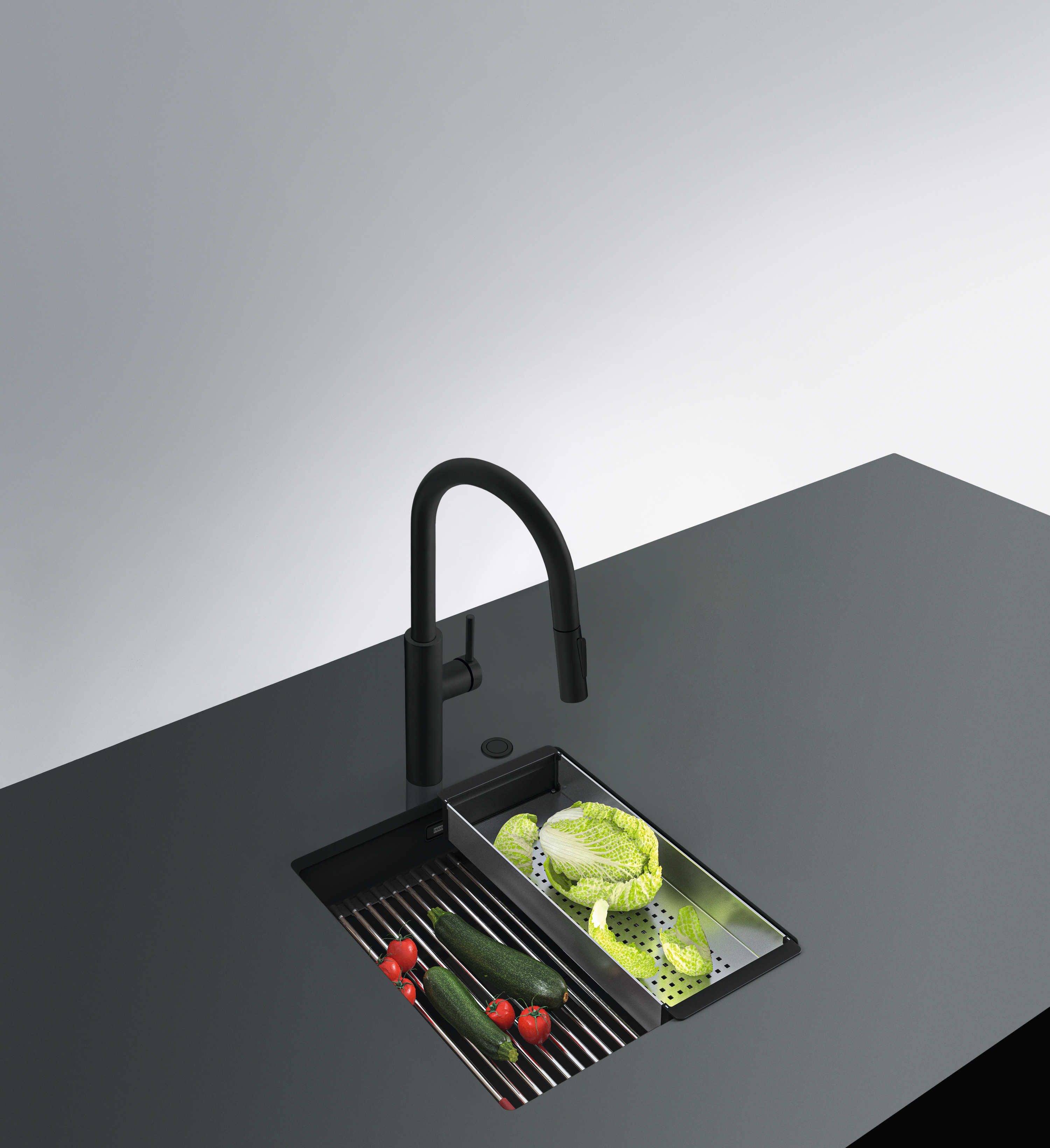 Franke Kanon KNG 110-37 zlewozmywak granitowy 46x41 cm czarny mat 125.0721.149