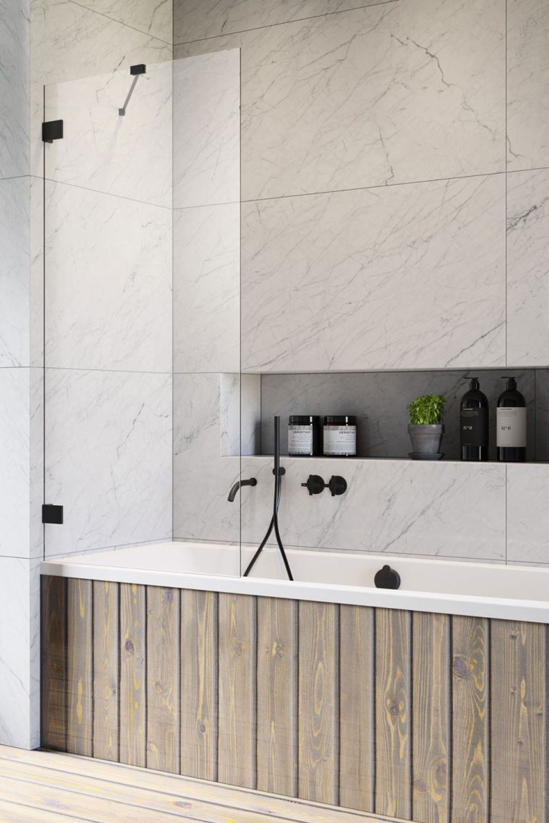 Radaway Essenza Pro Black PNJ II parawan nawannowy 80 cm czarny mat/szkło przezroczyste 10101080-54-01