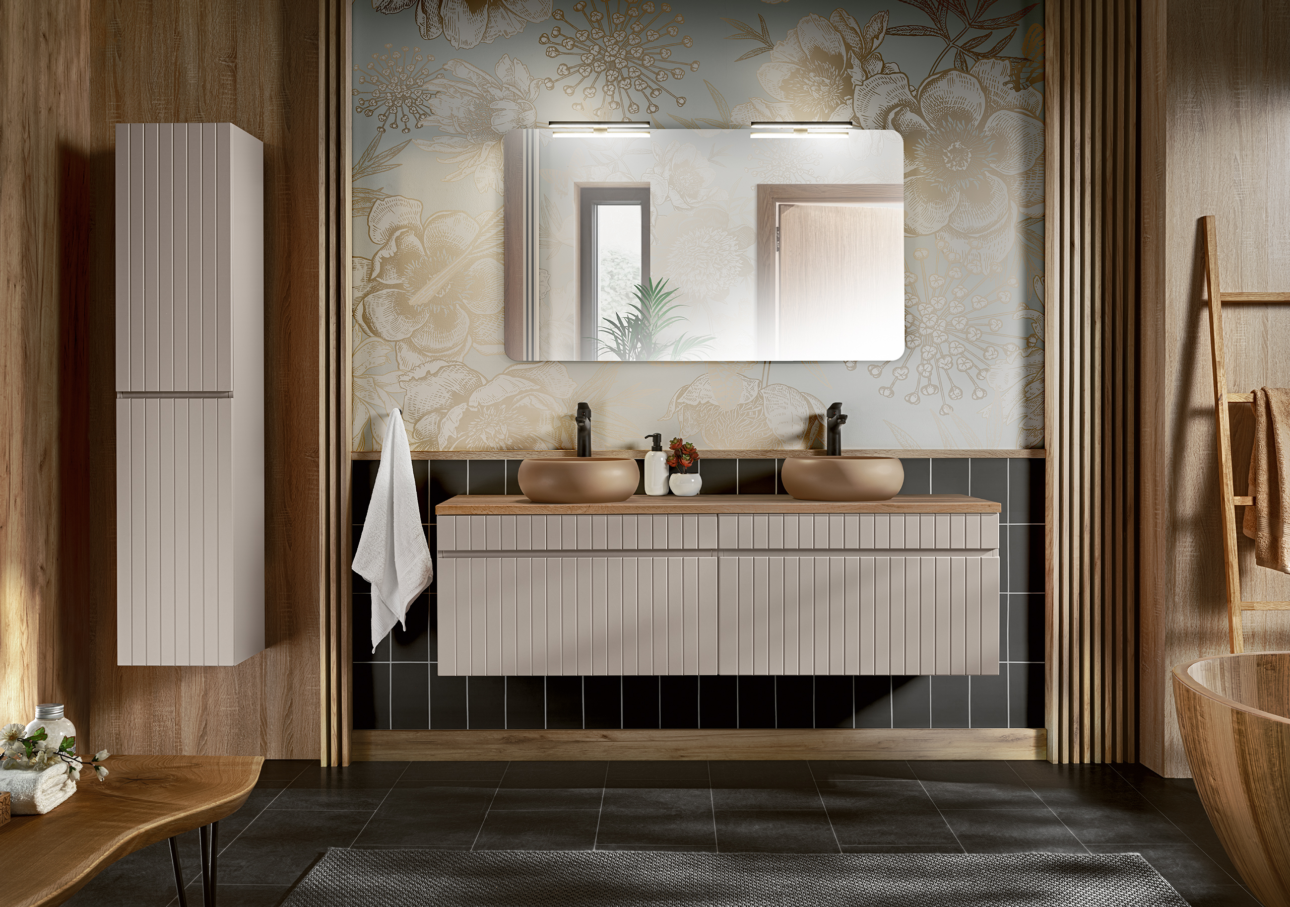 Comad Iconic Cashmere szafka 35x33x160 cm boczna wisząca kaszmir ICONIC CASHMERE 80-01-D-2D - Wysyłka w 24h