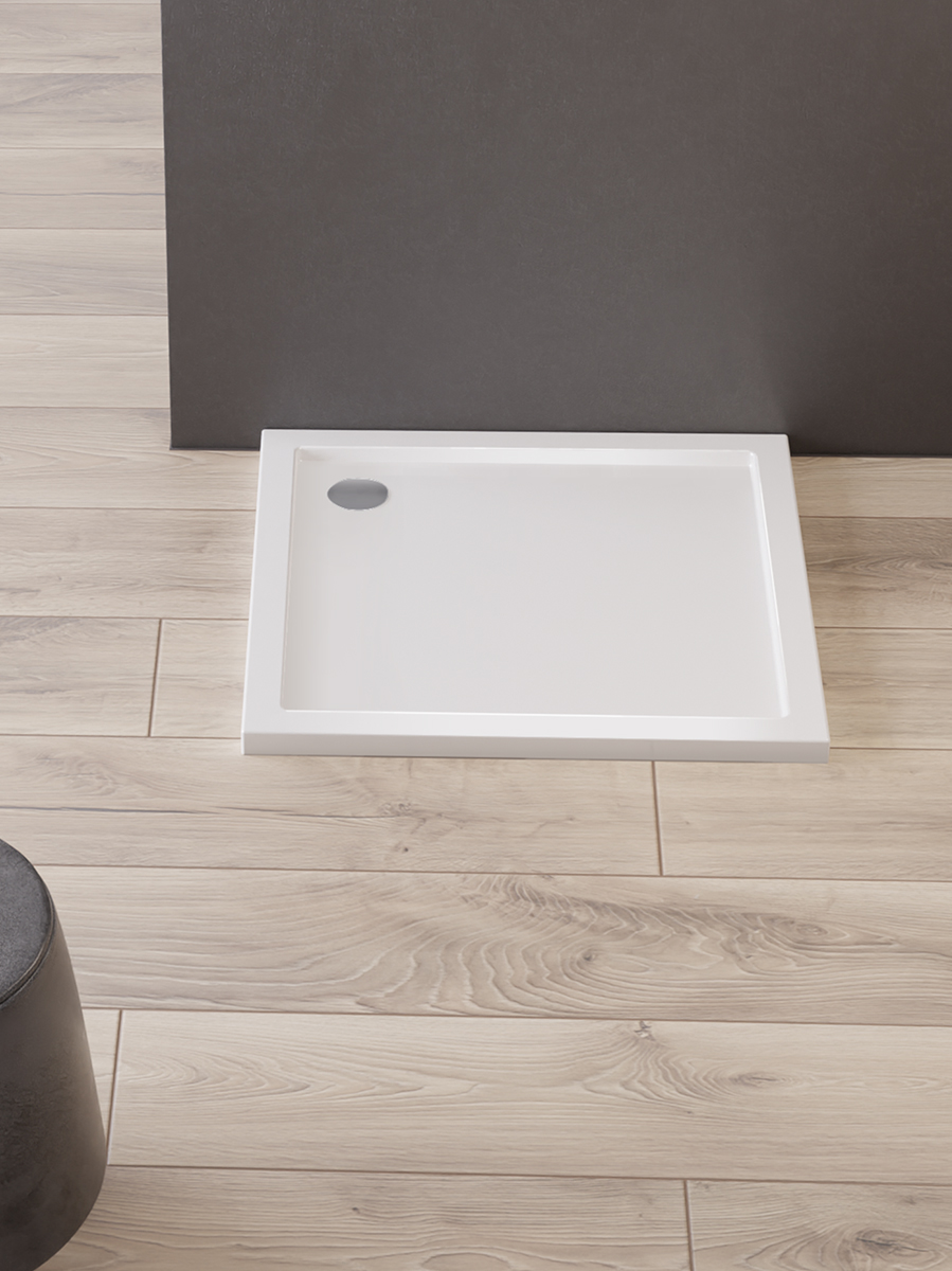 New Trendy New Cantare brodzik prostokątny 90x80 cm biały B-0445