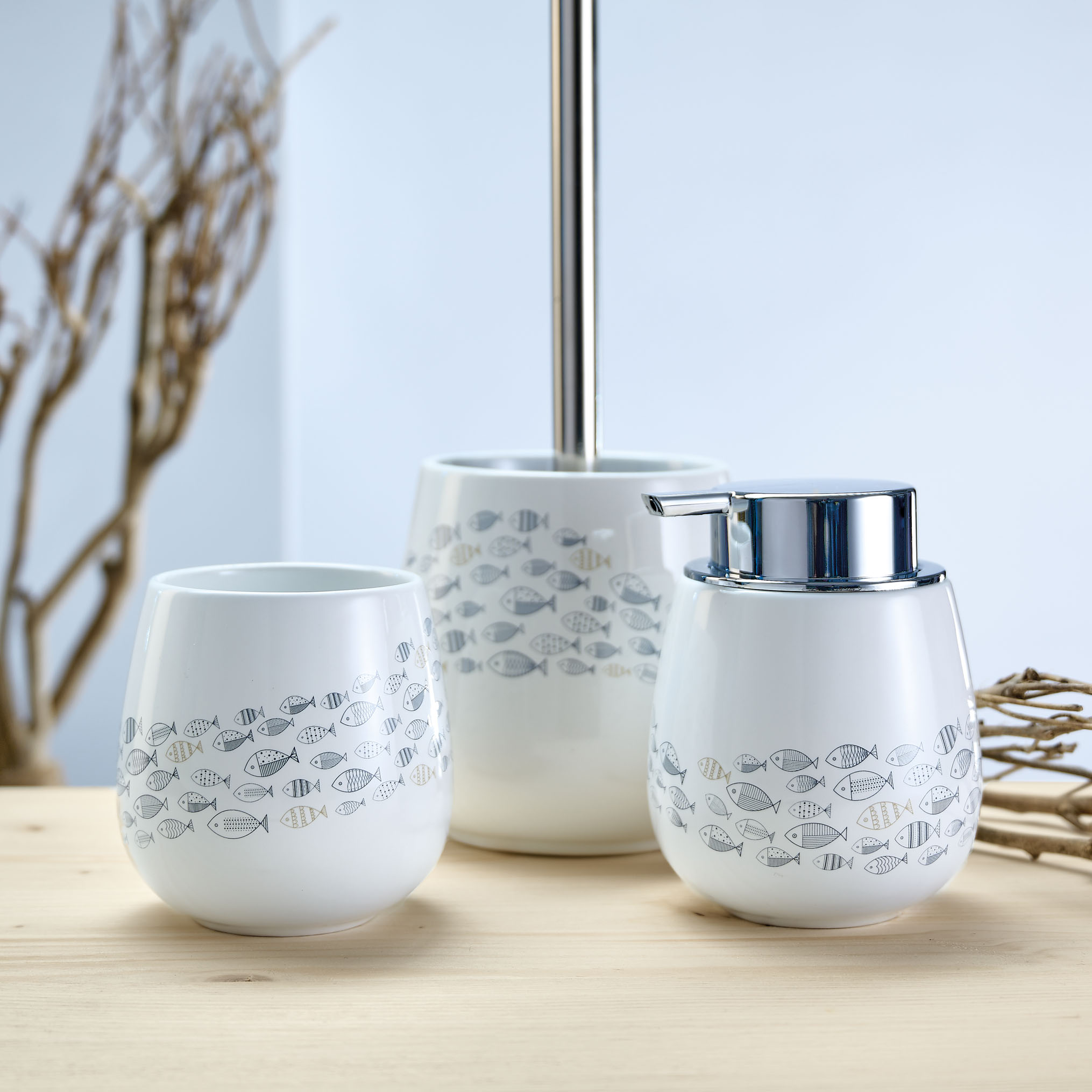 Kleine Wolke Sardinas dozownik do mydła 350 ml stojący biały 8674783854