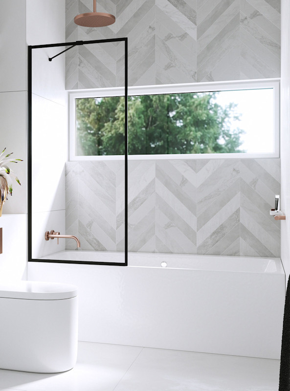 Radaway Modo New PNJ II parawan nawannowy 80 cm czarny mat/szkło Frame 10006080-54-56