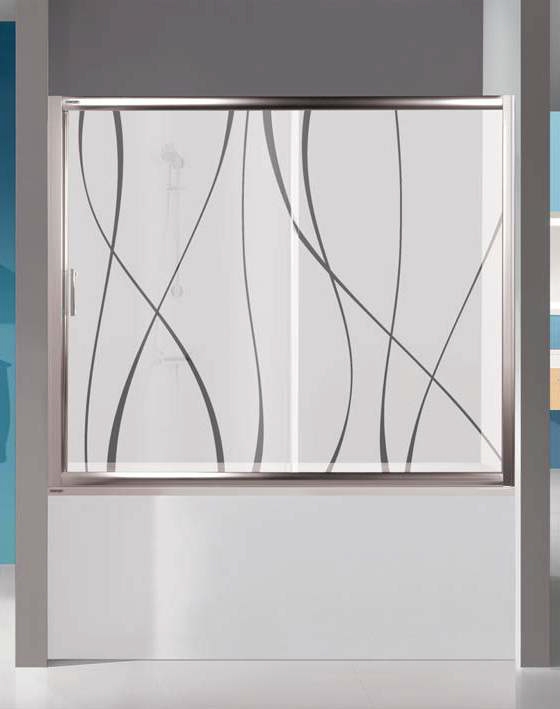 Sanplast TX parawan nawannowy 120 cm 2-częściowy srebrny mat/szkło ze wzorem 600-271-1520-39-231