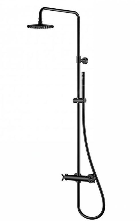 Steinberg 250 zestaw prysznicowy ścienny termostatyczny z deszczownicą czarny mat 2502721S