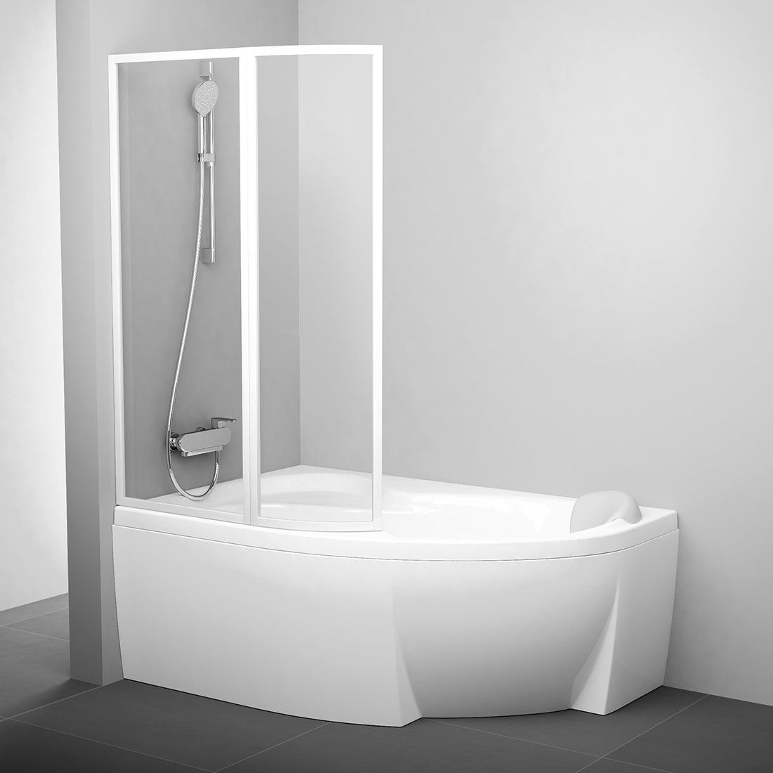 Ravak Rosa VSK2 170 L parawan nawannowy 2-częściowy lewy biały/przezroczyste 76LB0100Z1