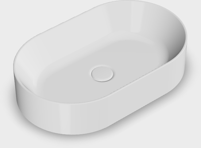 GSI Kube X umywalka 60x37 cm owalna nablatowa biała 945811