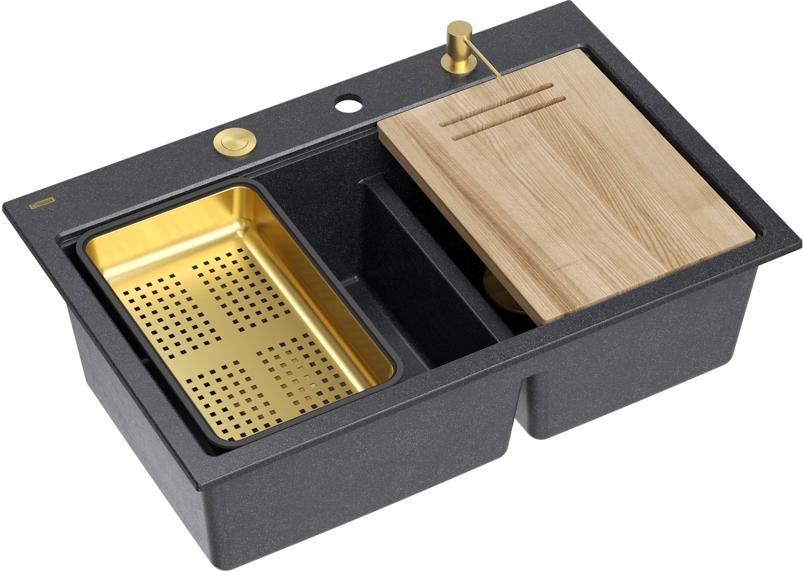 Quadron Marc 120 zlewozmywak GraniteQ 76x50 cm czarny HQC7650U8_PVDG1