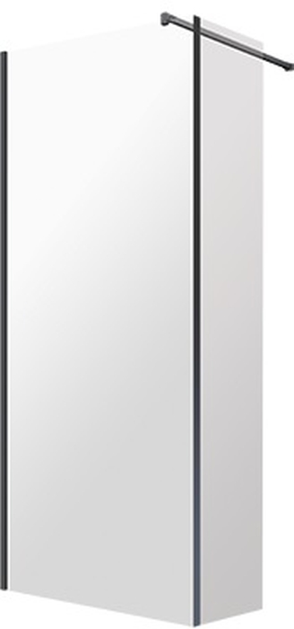 Omnires Marina kabina prysznicowa 100x30 cm typu Walk-In czarny mat/szkło przezroczyste MA1030BLTR