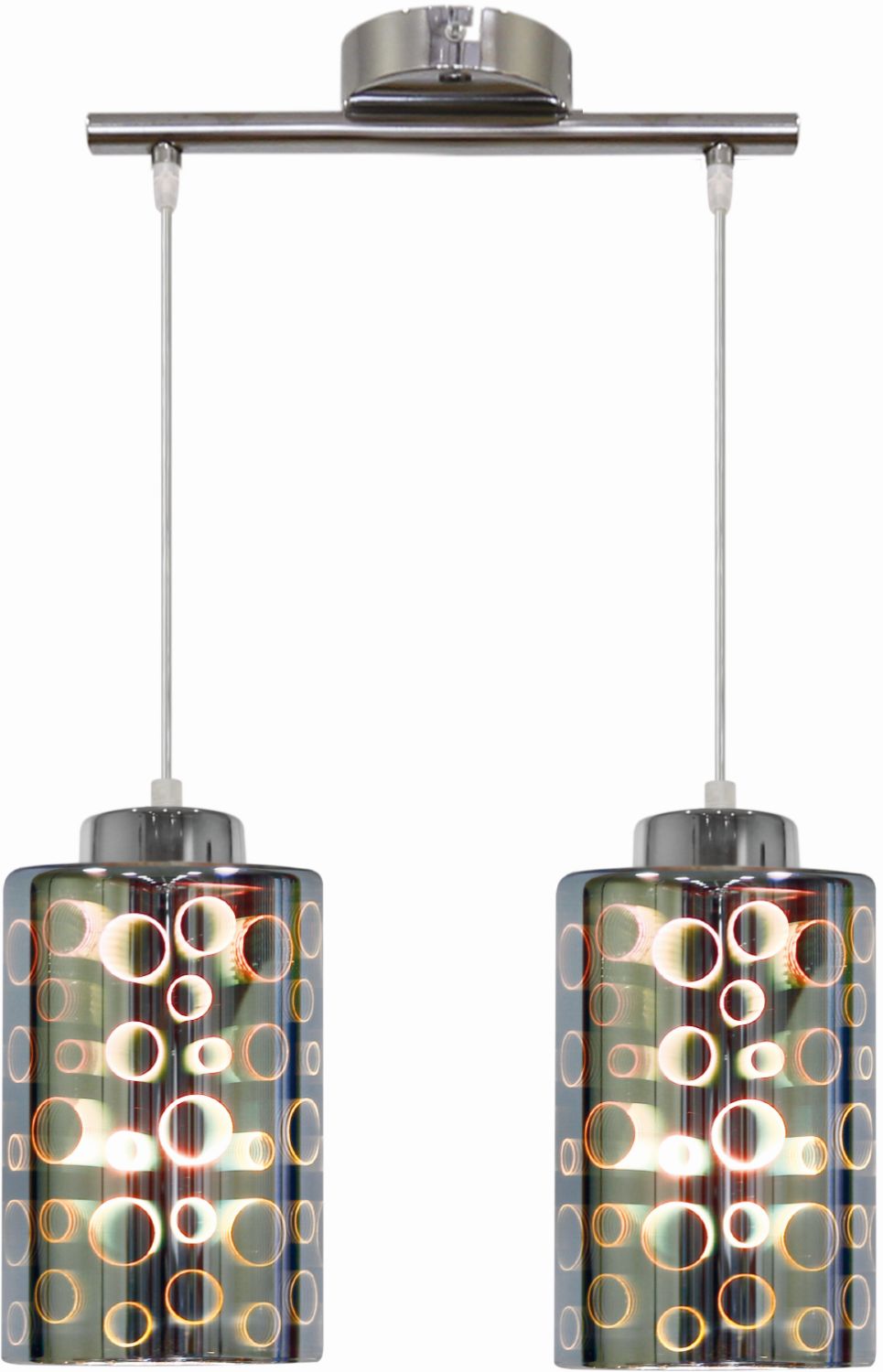 Candellux Nocturno lampa wisząca 2x40W mix kolorów/chrom 32-57693