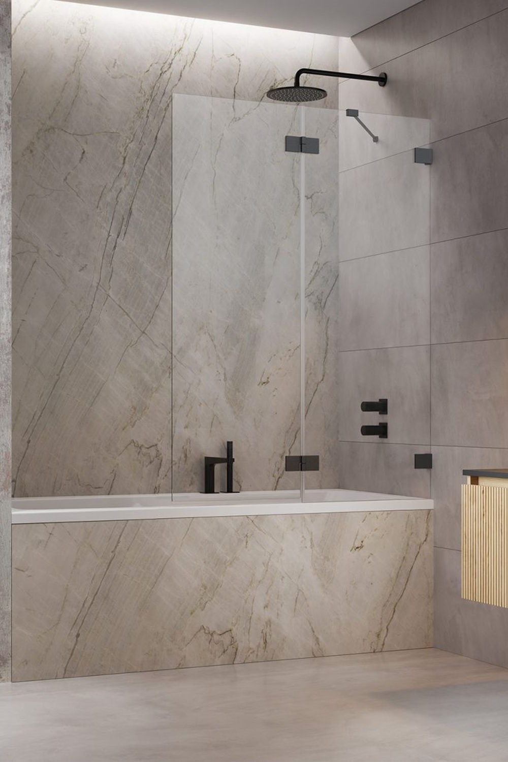 Radaway Essenza Pro Brushed Gunmetal PND II parawan nawannowy 100 cm prawy gunmetal szczotkowany/szkło przezroczyste 10102100-92-01R