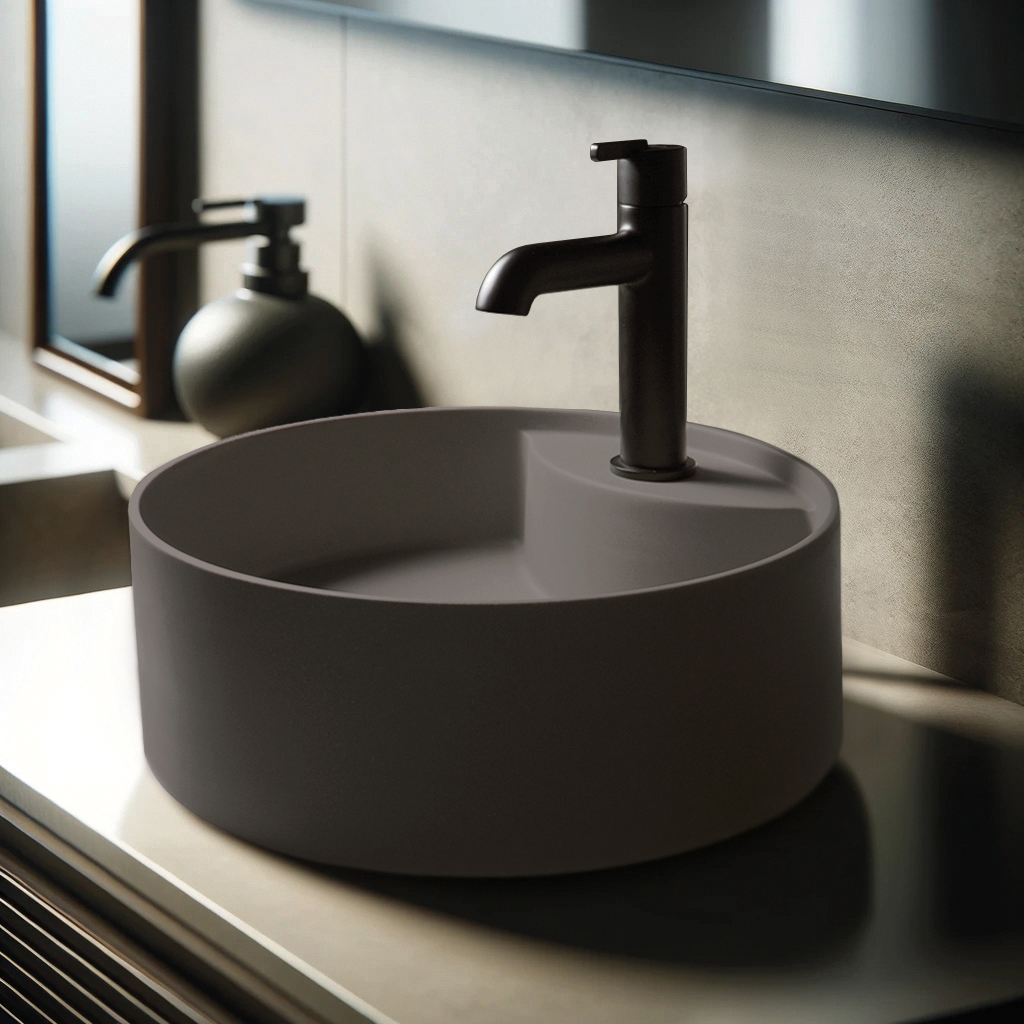 Deante Silia umywalka 36x36 cm okrągła nablatowa antracyt CQS_TU4B - Wysyłka w 24h