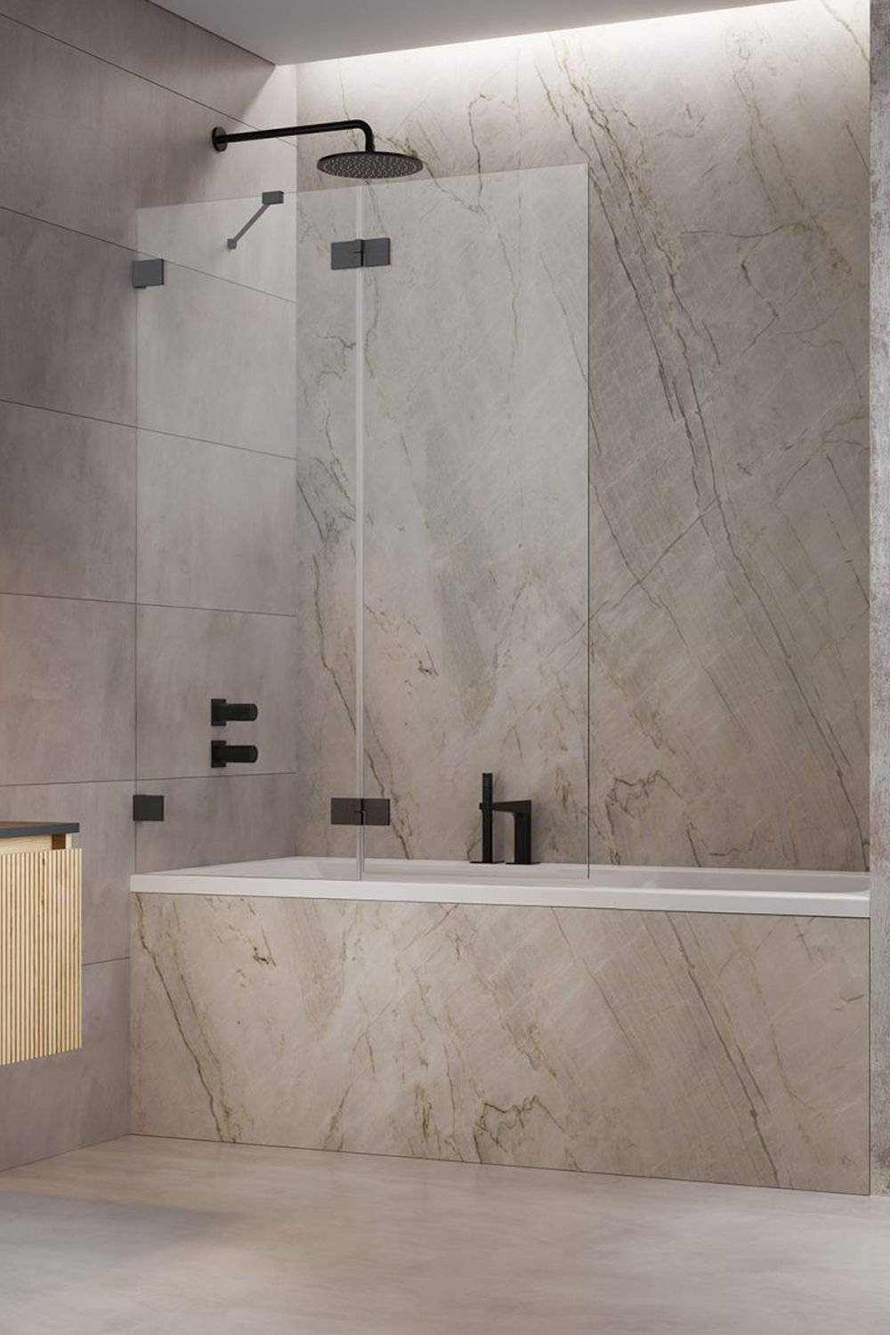 Radaway Essenza Pro Brushed Gunmetal PND II parawan nawannowy 100 cm lewy gunmetal szczotkowany/szkło przezroczyste 10102100-92-01L