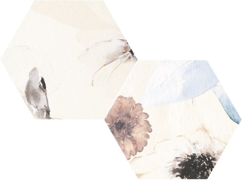 Tubądzin Mild Garden hex dekor ścienny 22,1x19,2 cm