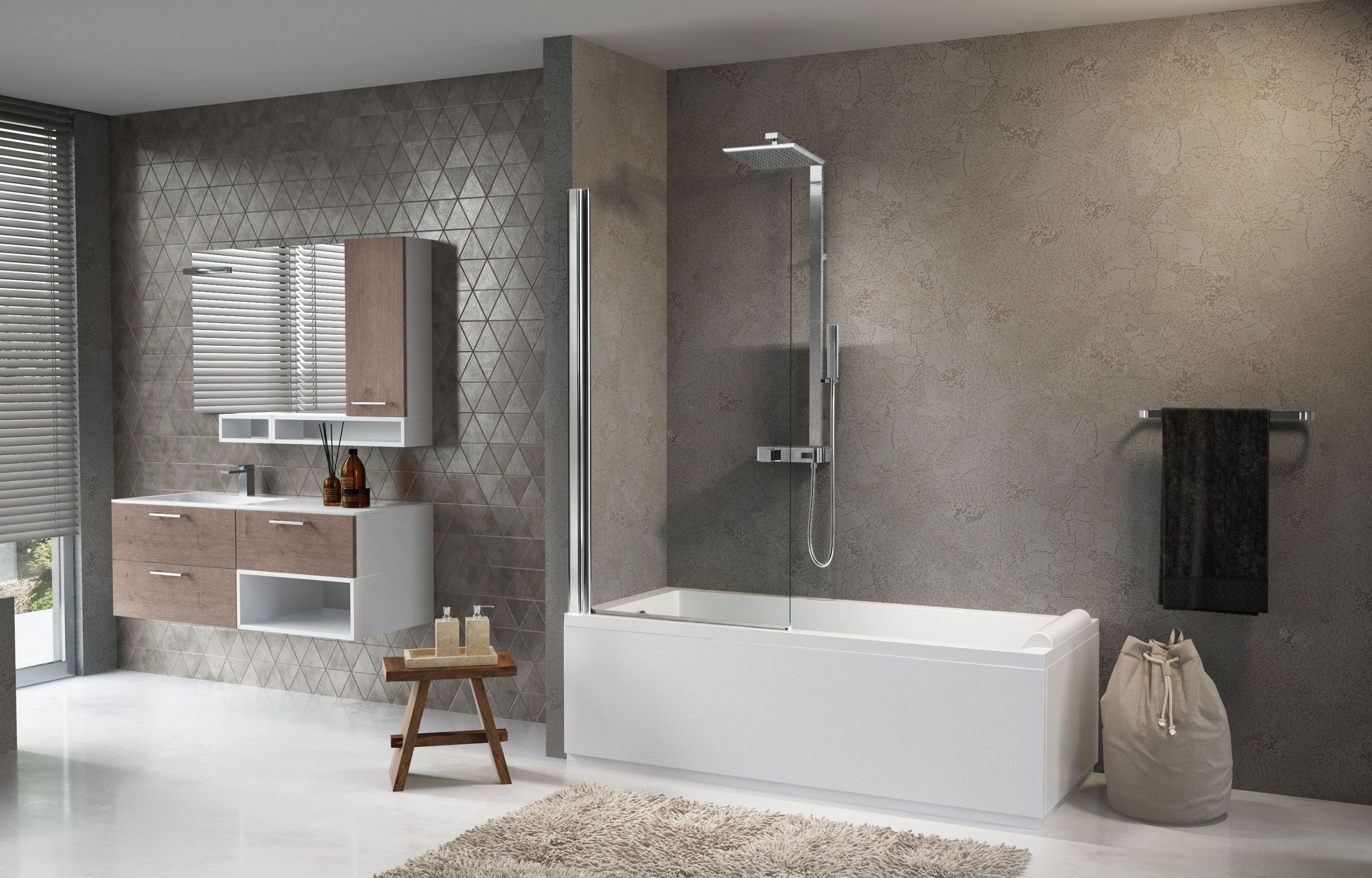 Novellini Aurora 1 parawan nawannowy 85 cm chrom/przezroczyste AURORAN185-1K