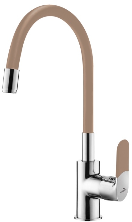 Invena Joga bateria kuchenna z elastyczną wylewką chrom/beż BZ-32-L03
