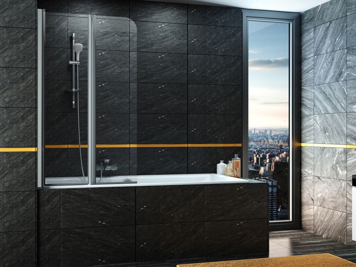 Axel parawan nawannowy 80 cm 2-częściowy chrom połysk/szkło przezroczyste KAAX.1309.800.LE