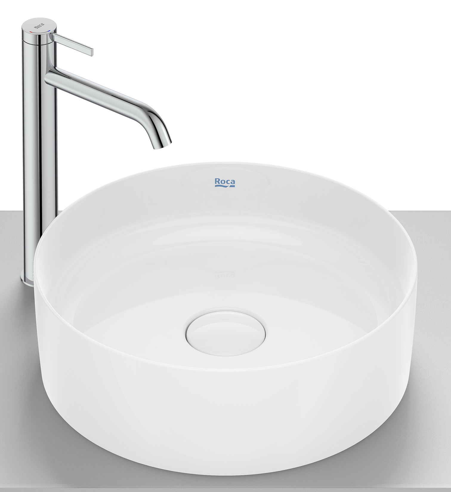 Roca Terra umywalka 39x39 cm okrągła nablatowa biała A32787N000 - Wysyłka w 24h