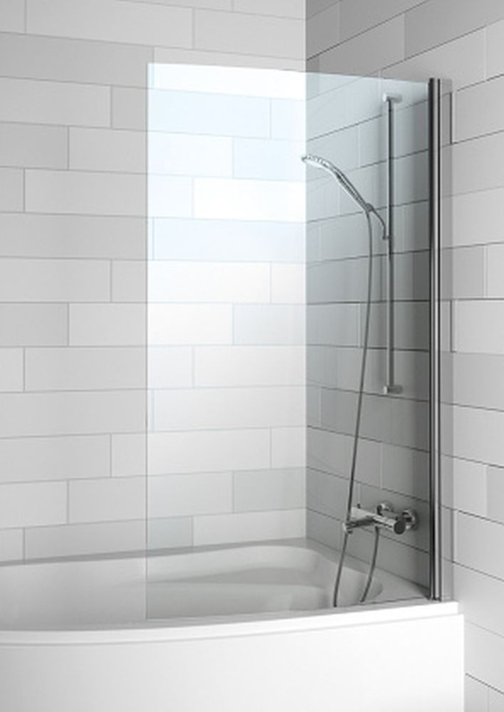 Riho Novik parawan nawannowy 90 cm 1-częściowy chrom połysk/szkło przezroczyste G003039120