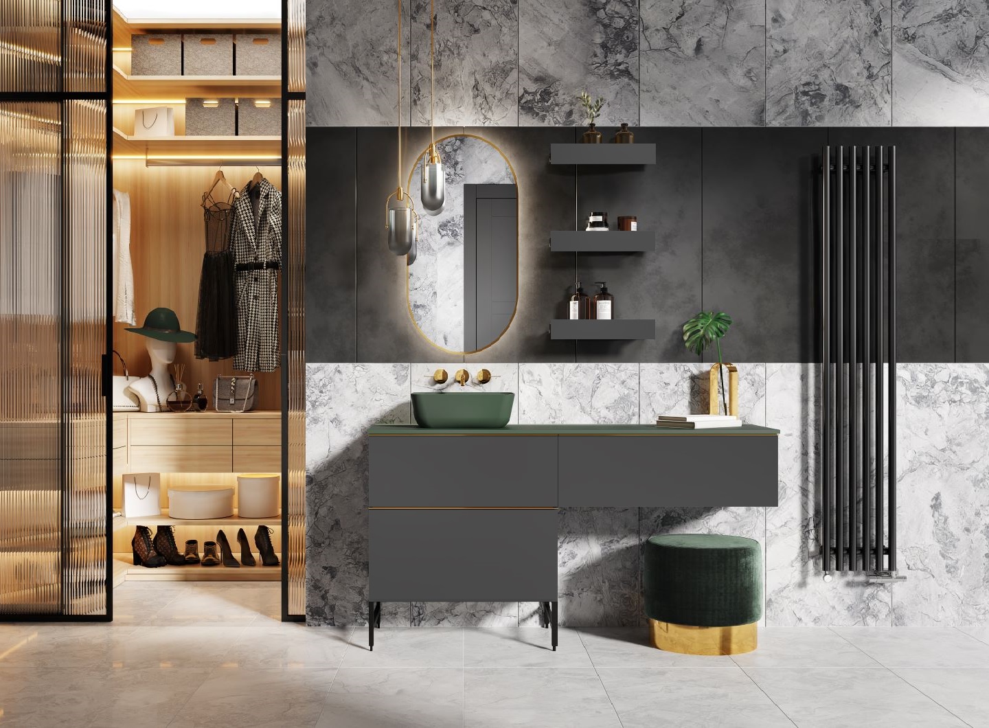 Elita Look szafka 60x44,9x63,5 cm podumywalkowa wisząca anthracite matt RE010601026610