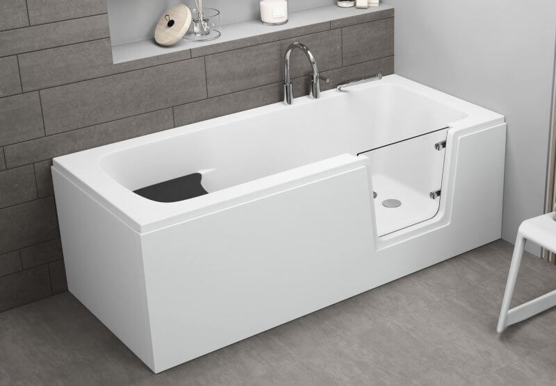 Polimat Avo wanna prostokątna 160x75 cm z drzwiami dla osób niepełnosprawnych biała 00012
