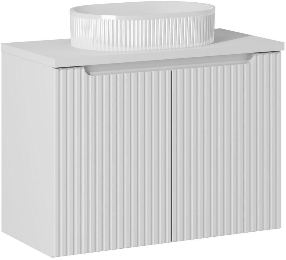 Zestaw Comad Nova White szafka z blatem 80 cm wisząca biała i umywalka Beyond 48x32,5 cm SET-NOW B WHITE 80CM D UN BEYOND 5 WH