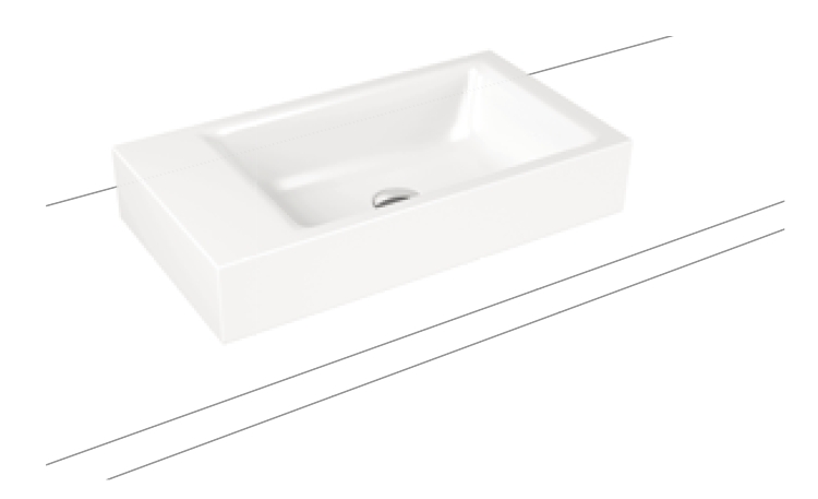 Kaldewei Puro umywalka 55x30 cm nablatowa prostokątna model 3166 biała 906906013001