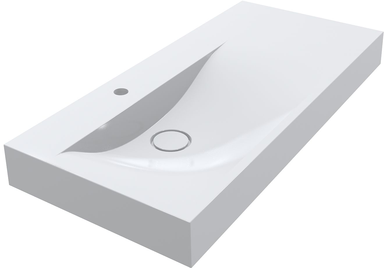 Miraggio Viola umywalka 100x46 cm prostokątna nablatowa biała 0002658