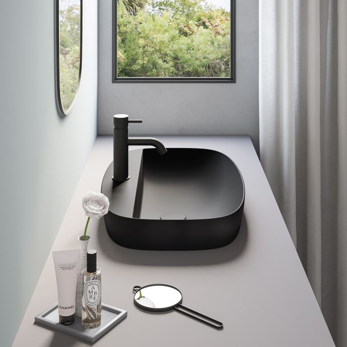 Catalano Green umywalka 60x40 cm owalna wpuszczana-nablatowa czarna 0625601022