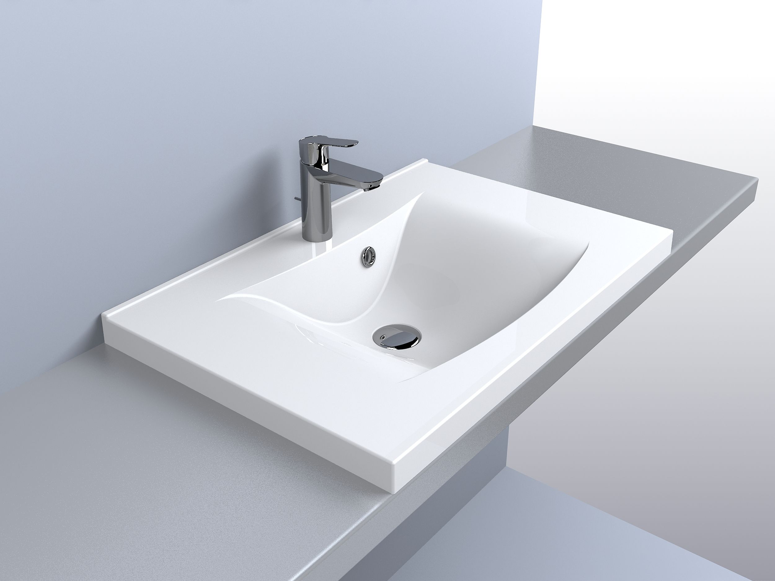 Miraggio Lory umywalka 70x47,5 cm wpuszczana prostokątna biały połysk 0001877