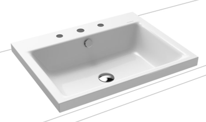 Kaldewei Puro umywalka 60x46 cm nablatowa prostokątna model 3154 biała 900406033001