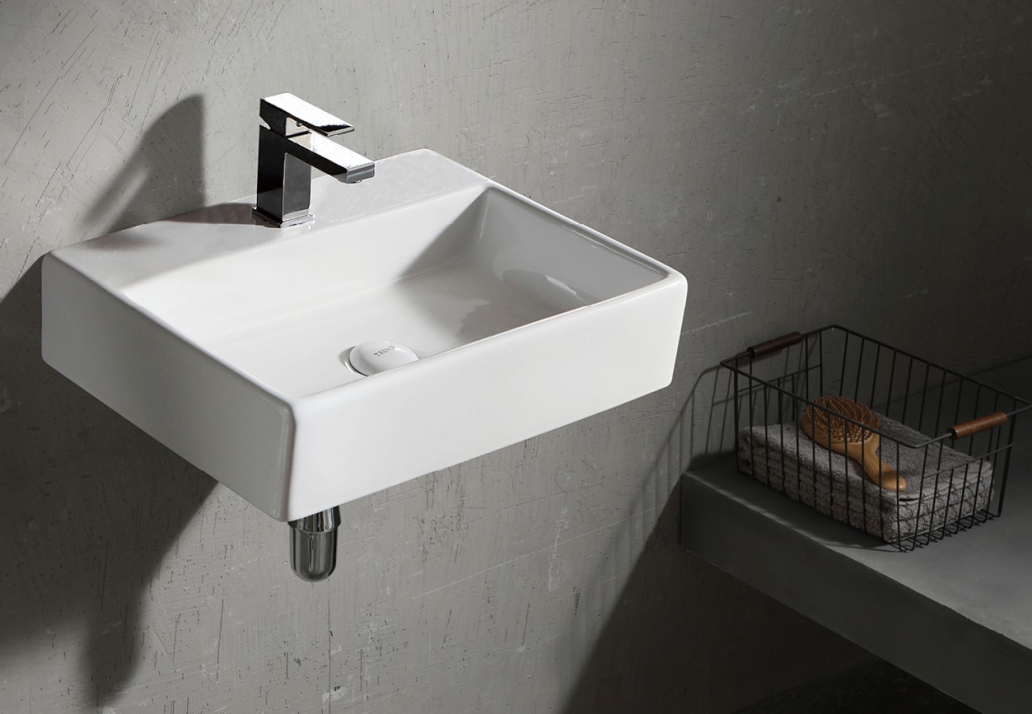 Uptrend Corfu umywalka 51x36 cm nablatowa/ścienna prostokątna biały połysk TR414 - Wysyłka w 24h