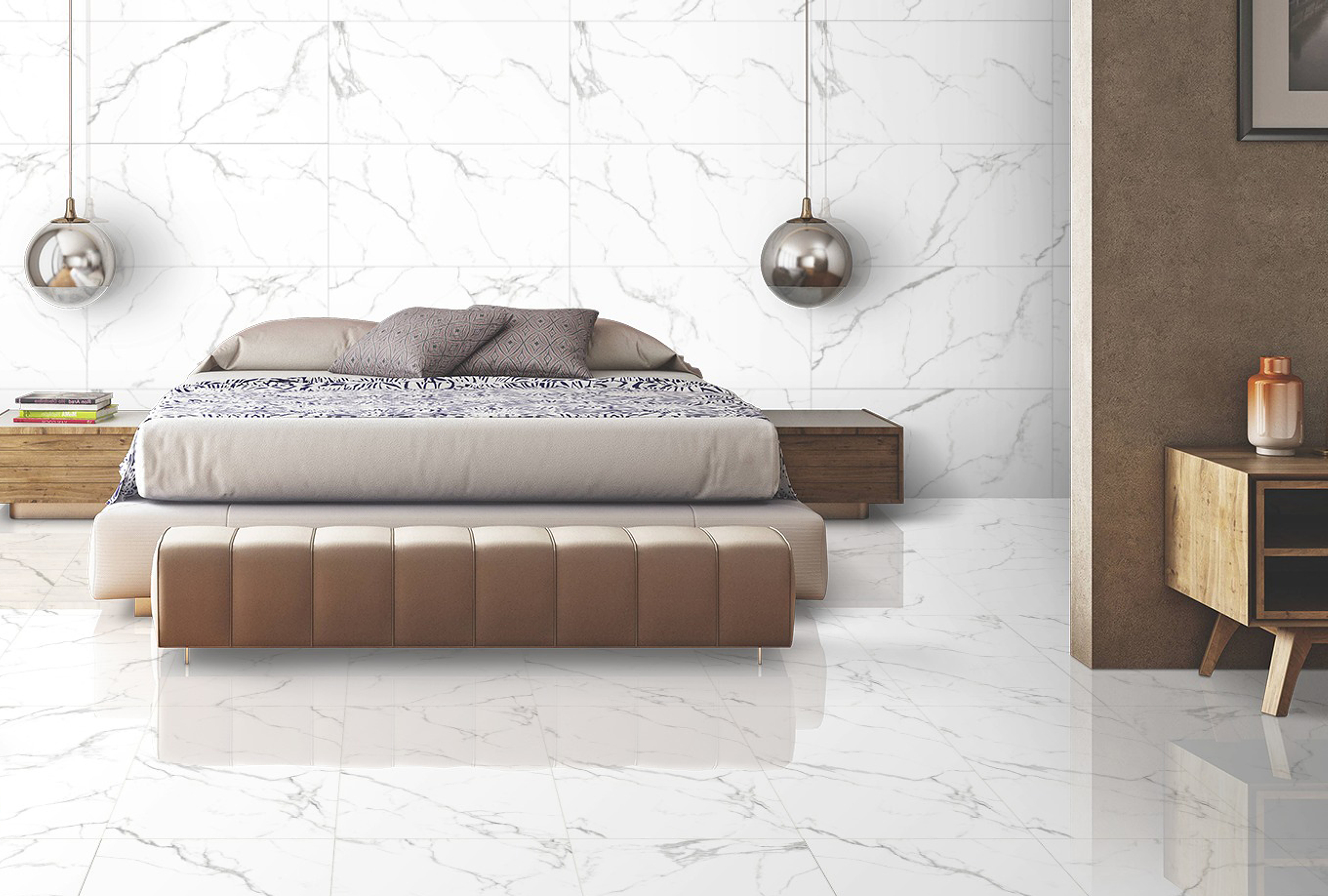 Ego Ceramics Reno Statuario płytka ścienno-podłogowa 120x60 cm biała-szara