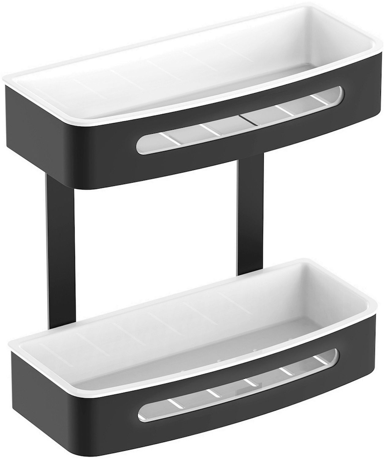 Stella półka ścienna podwójna czarny mat/biały 16.071-B