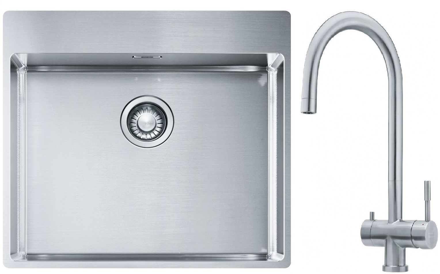 Franke Box BXX 210-54 TL zlewozmywak 57x51 cm stalowy z baterią kuchenną Eos stal szlachetna (1270369295, 1200179979)