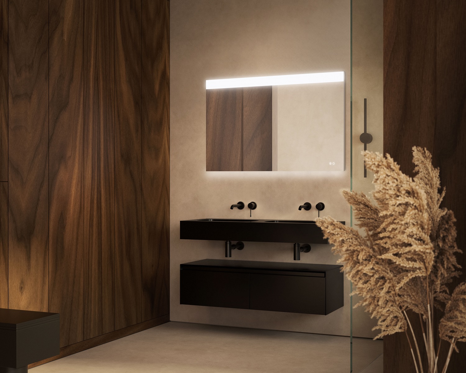 Elita Eva lustro 120,4x70 cm prostokątne z oświetleniem z matą grzewczą RE061200120010